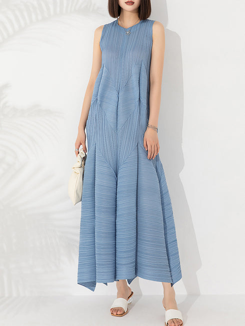 Sleeveless Origami Dress - DR1488 Blue